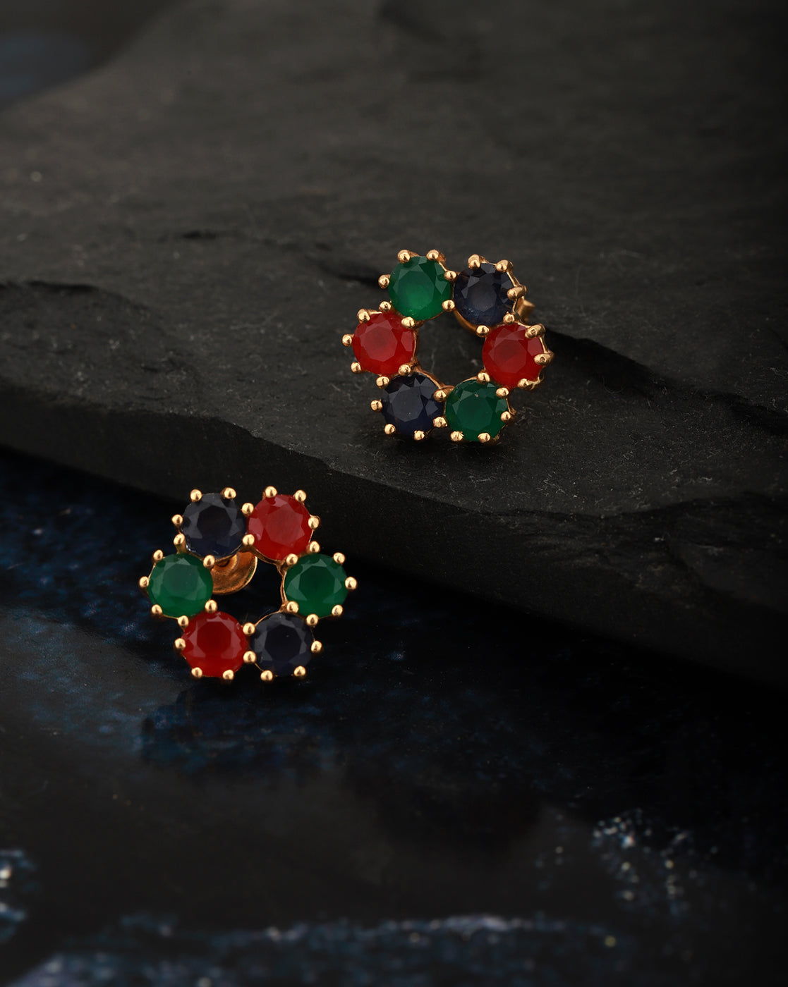 Gold-Polished With Cz Hoop Earring - Wahe Jewels Noz2Toz