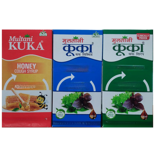 Multani Combo Pack of Kuka Cough Syrup, Kuka Honey & Kuka Cough Liquid Sugar Free 