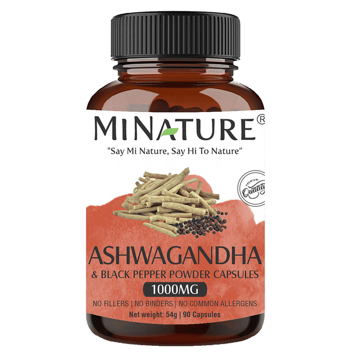 Minature Ashwagandha & Black Pepper Powder Capsules 