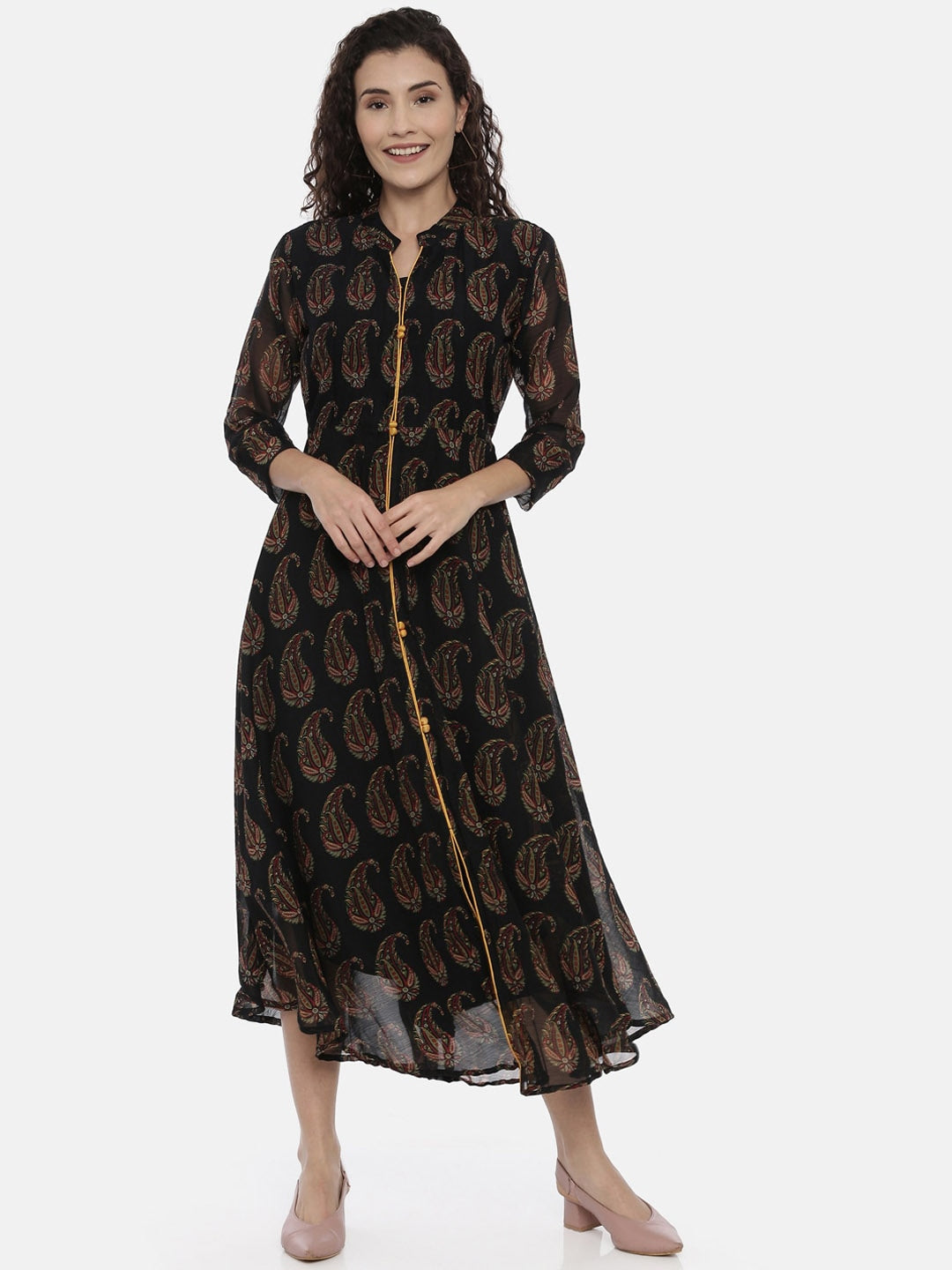 Souchii Black Printed A-Line Dress | Grab2Buy