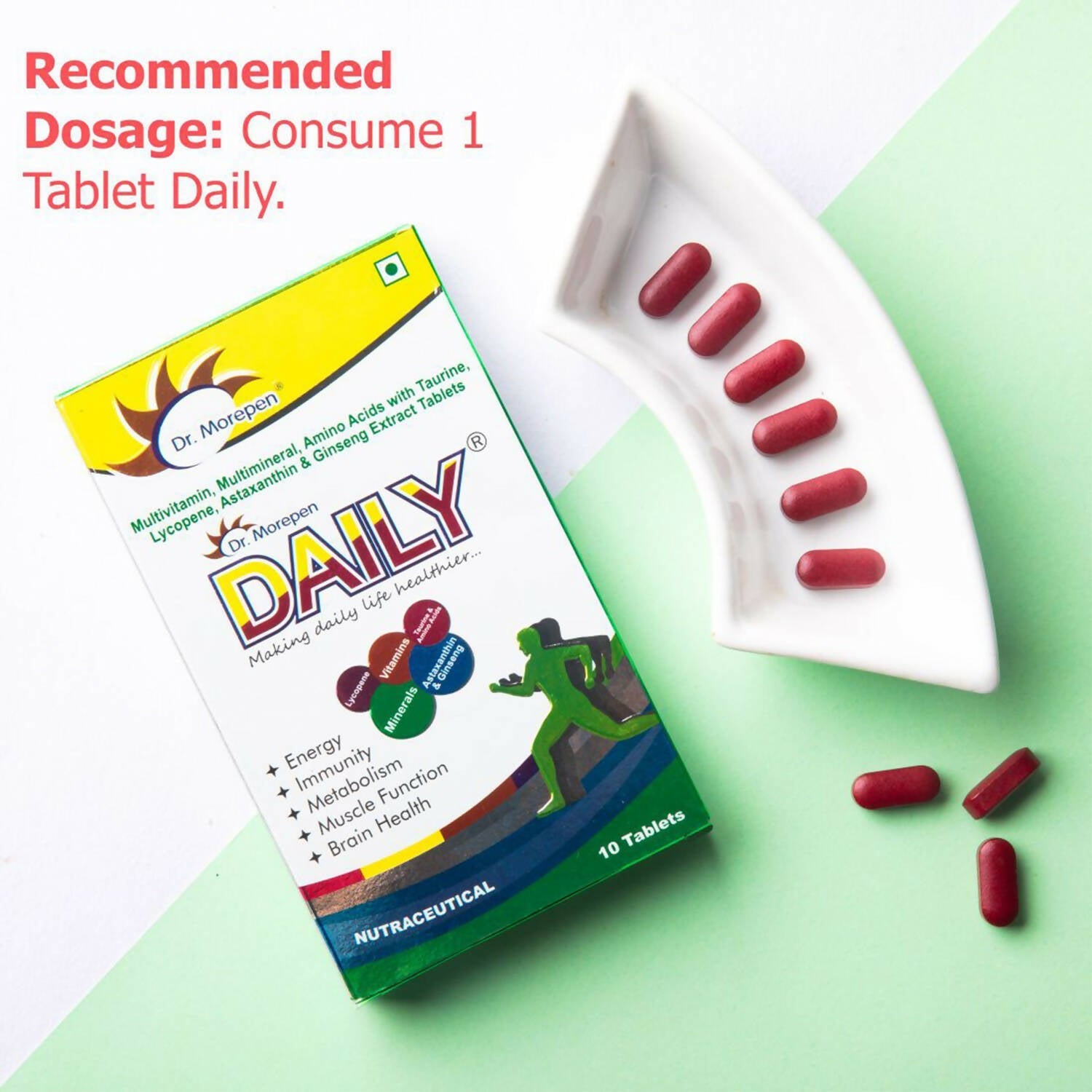 Dr. Morepen Daily Multivitamin Tablets for Women & Men, Multivitamins & Minerals Supplement 