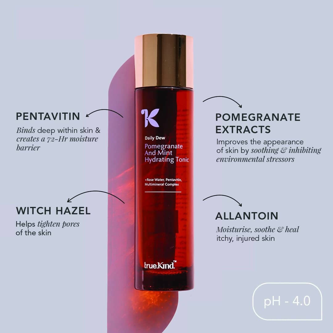 True Kind Daily Dew Pomegranate & Mint Hydrating Tonic Face Mist  Grab2Buy True Kind Grab2Buy