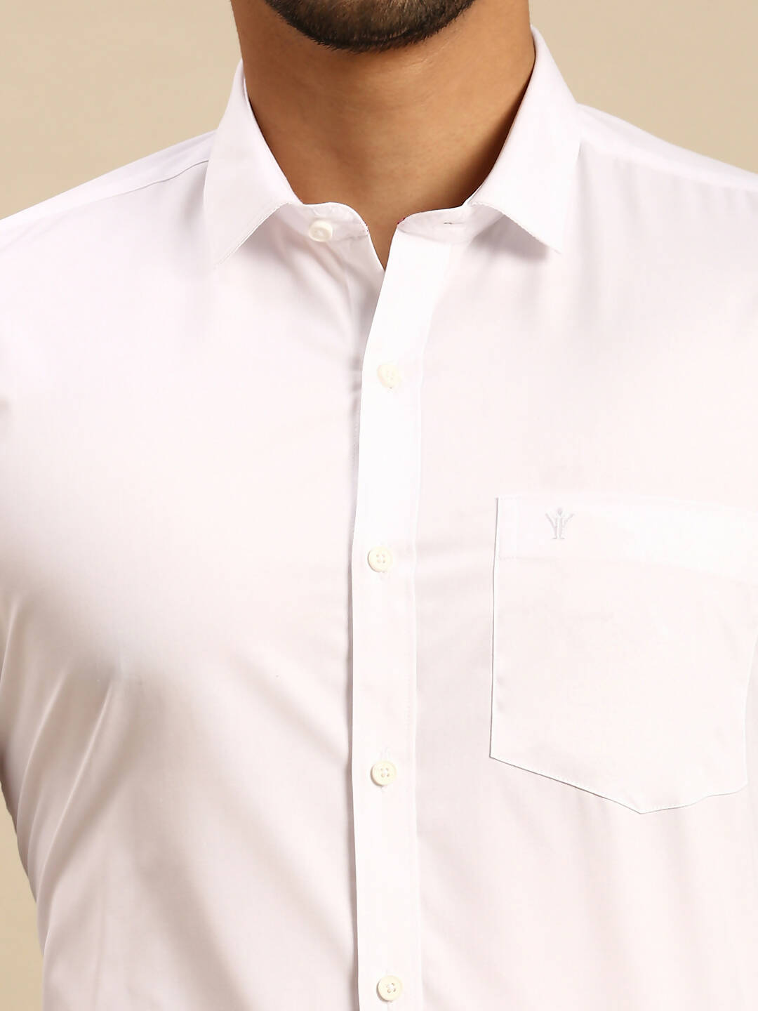 Ramraj Cotton Mens Full Sleeve Formal 100 % Cotton White Shirt 
