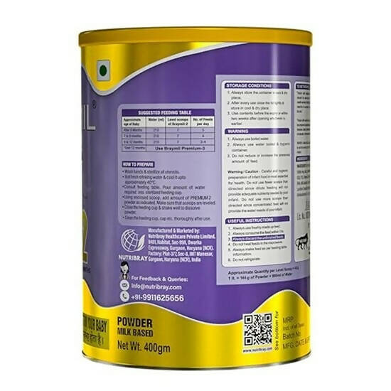 Braymil Premium 2 Follow Up Formula for 6-12 Months Powder 