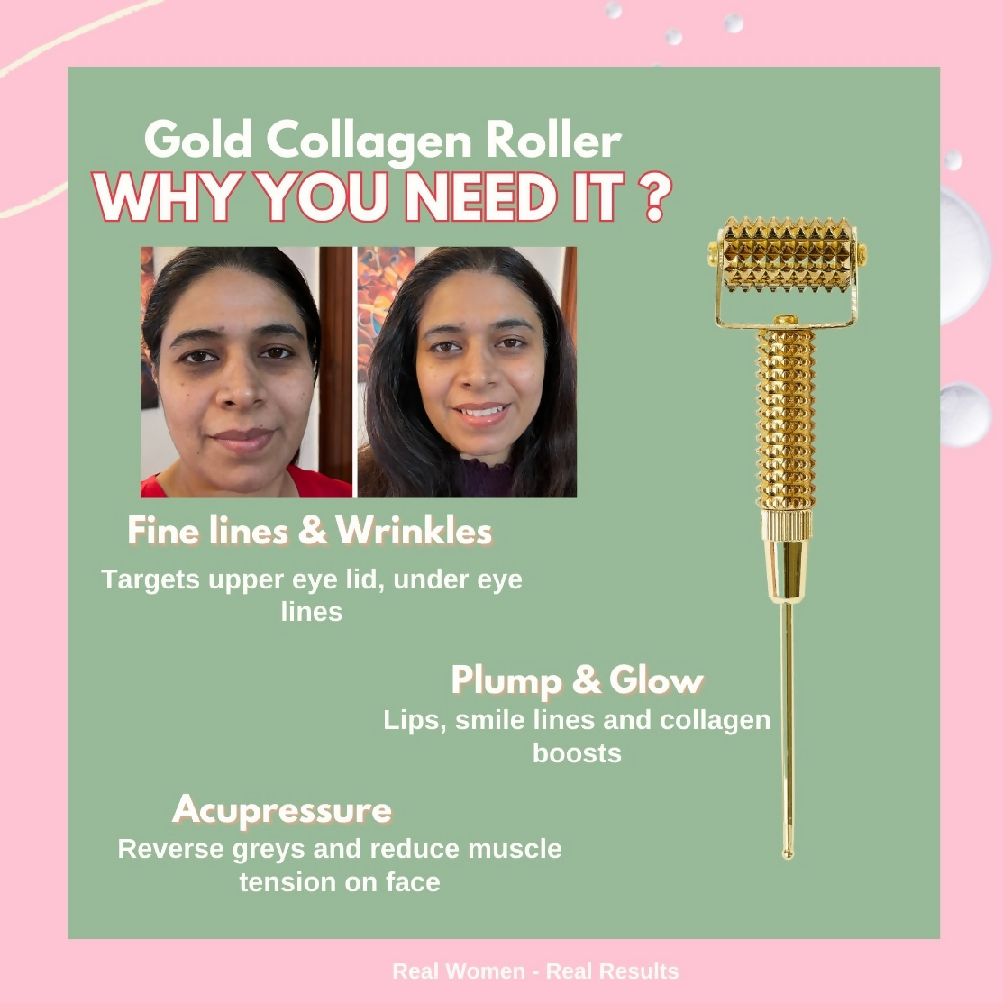 House of Beauty Gold Collagen Roller 