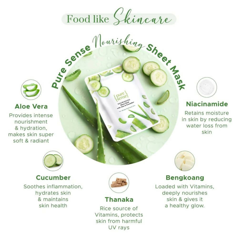 PureSense Nourishing Sheet Mask with Aloe Vera & Cucumber - Grab2buy