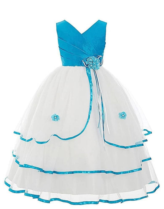Asmaani Baby Girl Satin A-Line Maxi Full Length Dress (AS-DRESS_22129) - Grab2buy