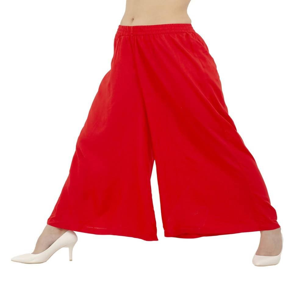 Lagi Women's Red Solid Palazzo (PLZ03B) 