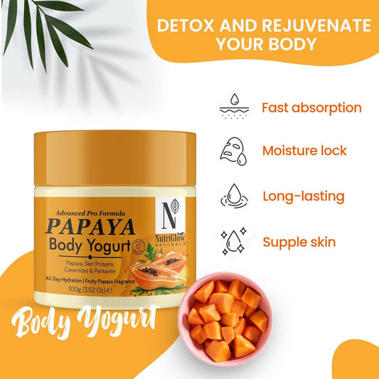 NutriGlow NATURAL'S Advanced Pro Formula Papaya Body Yogurt - Grab2buy