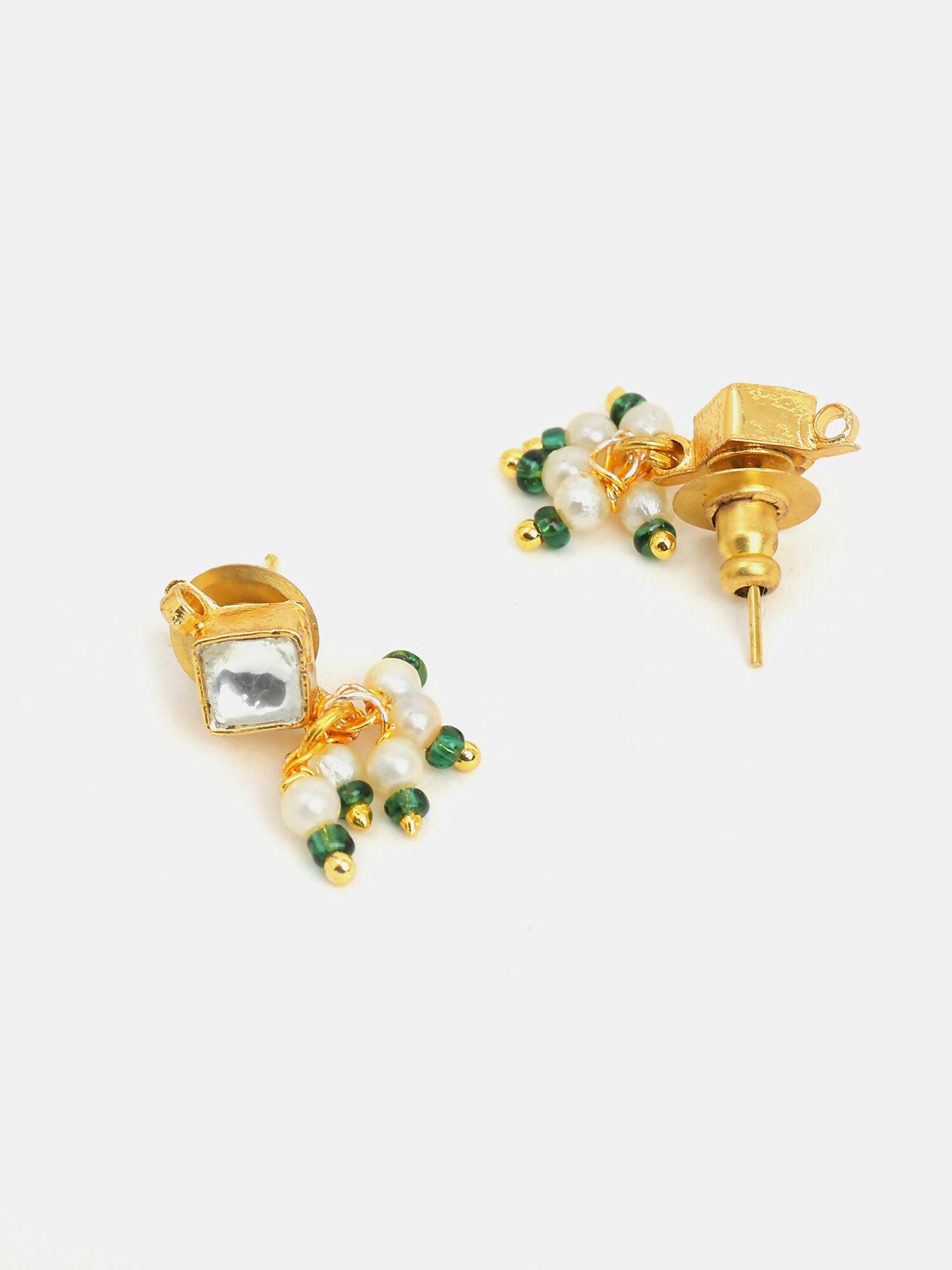 Ruby Raang Double Color Drops Maang Tikka And Earrings Set