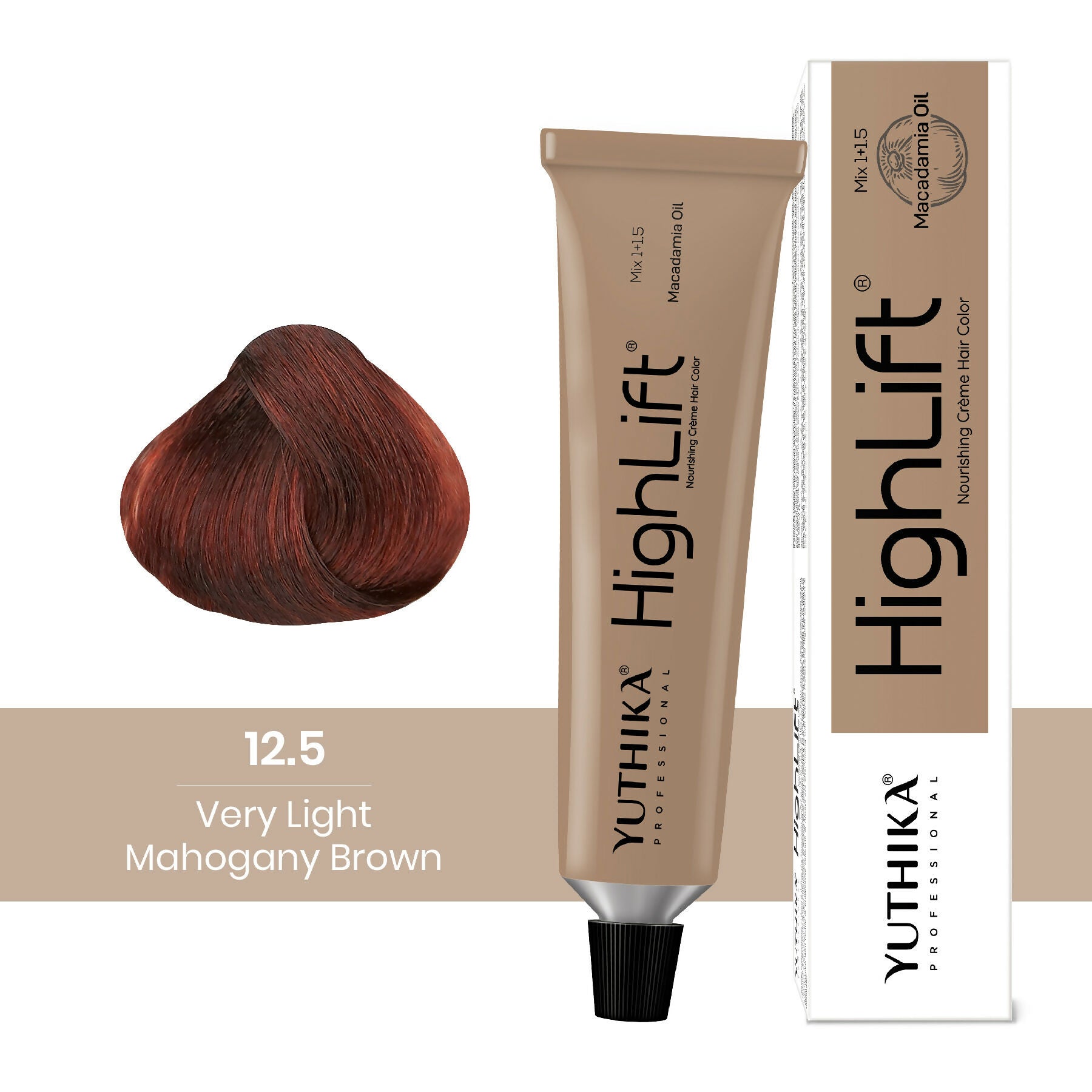 Yuthika Professional High lift Creme Hair Colour 12.5 Very Light Mahogany Brown  Grab2Buy Yuthika Grab2Buy