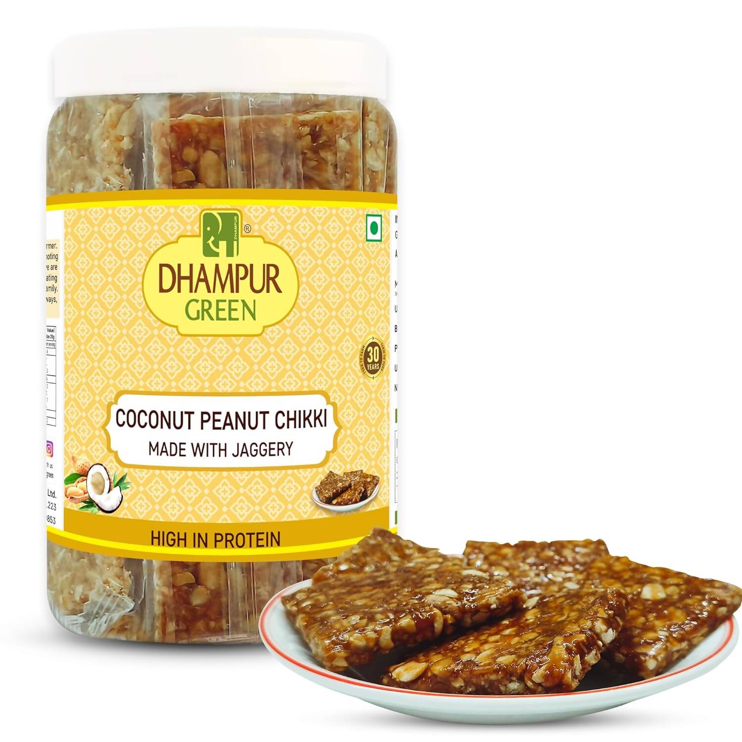 Dhampur Green Coconut Peanut Chikki 