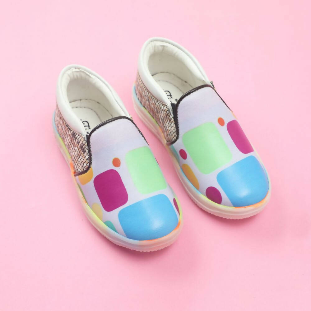 Tiny Bugs Unisex Colorblock Slip Ons Sneakers - Whithe  Grab2Buy Tiny Bugs Grab2Buy