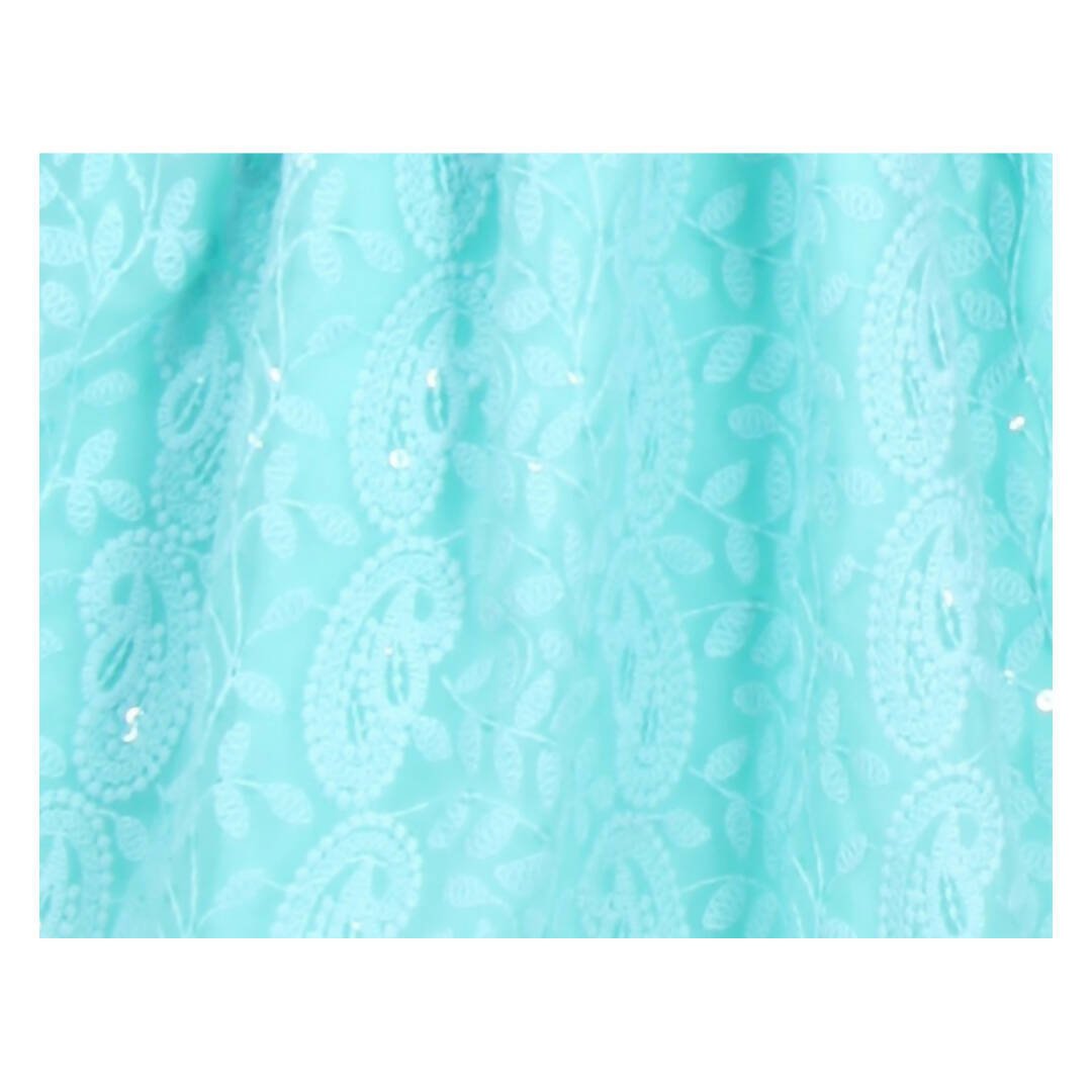 Akarshan viscose Lukhnowi Chikankari Anarkali kurta with Leggings - Green 