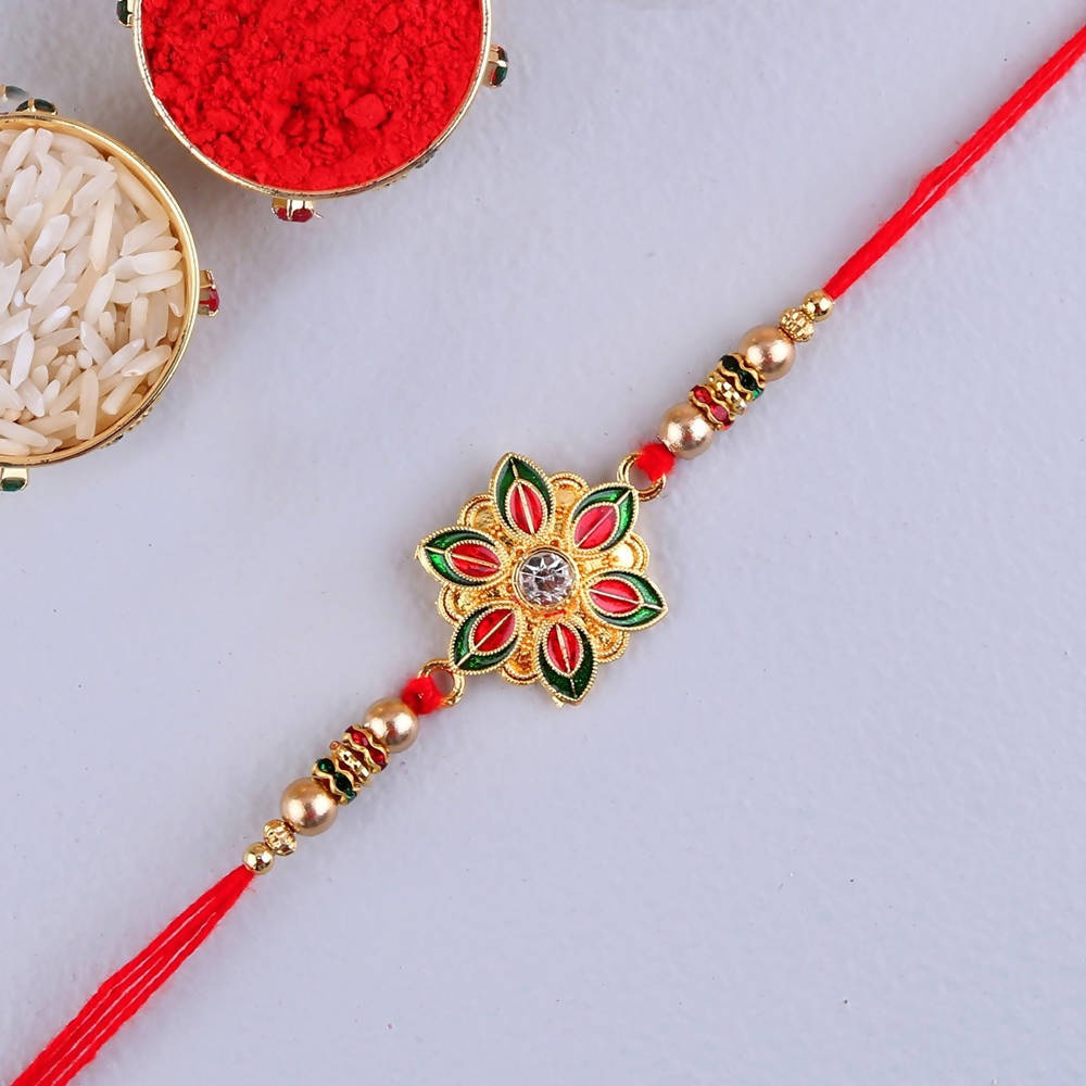 Meenakari Rakhi and 24 Pcs Ferrero Rocher
