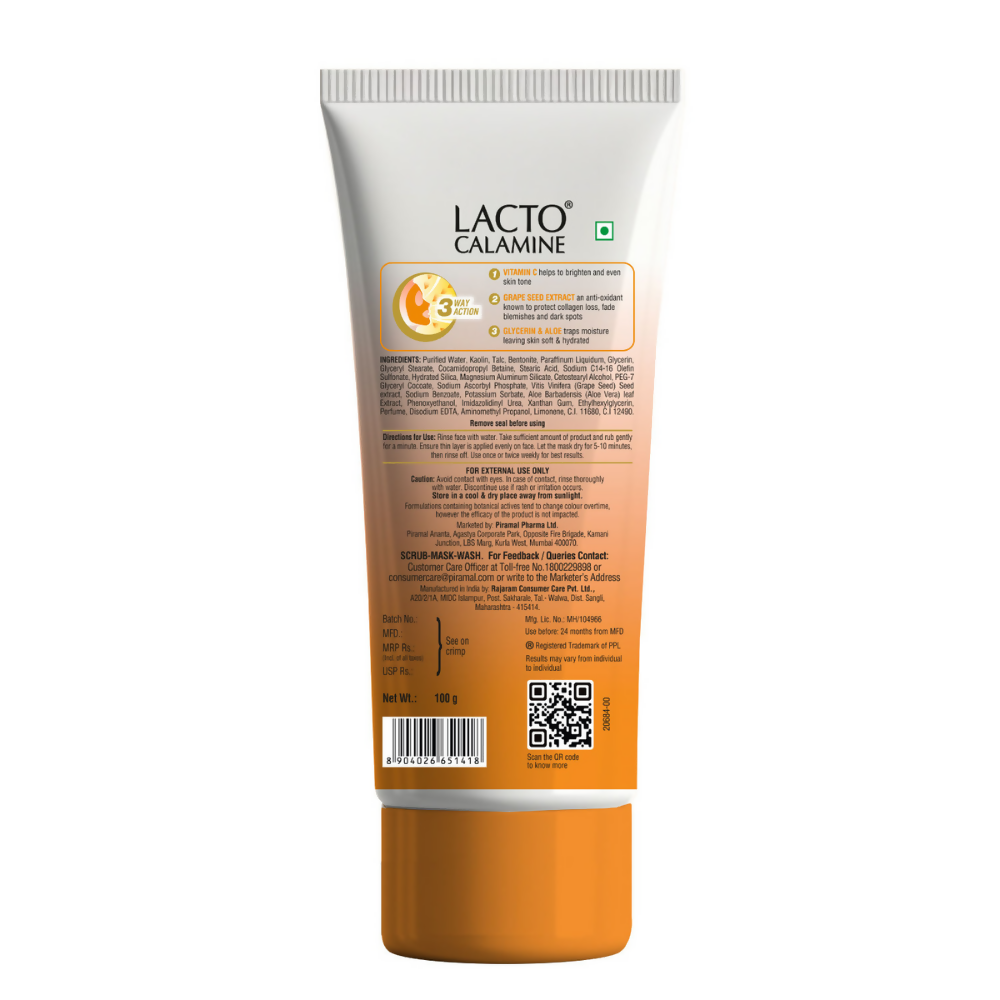 Lacto Calamine 3 - In - 1 Vitamin C Face Scrub - Mask - Wash 