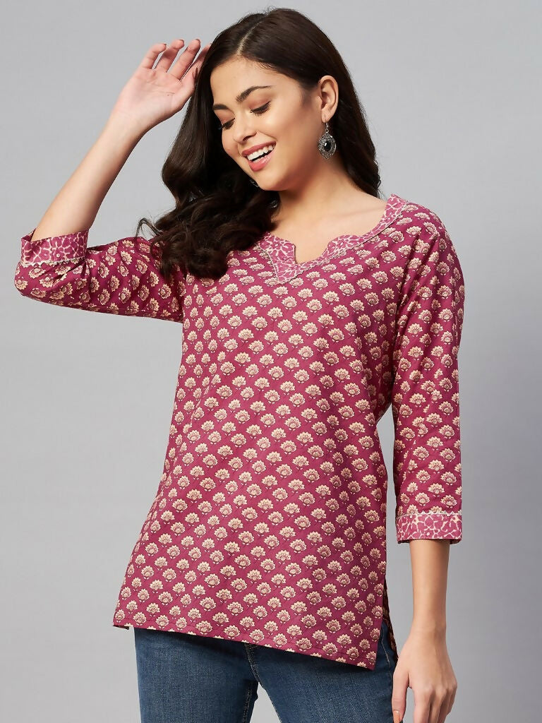 Miravan Women's Floral Printed Pure Cotton Kurti | Grab2Buy