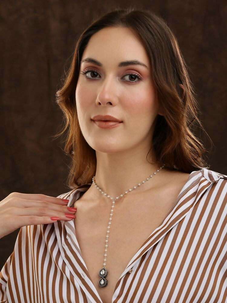 Beaded Kundan Necklace - Ruby Raang  Grab2Buy Ruby Raang Grab2Buy