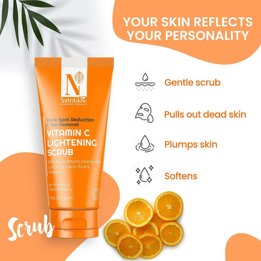 Nutriglow Advanced Organics Vitamin C Lightening Scrub - Grab2buy