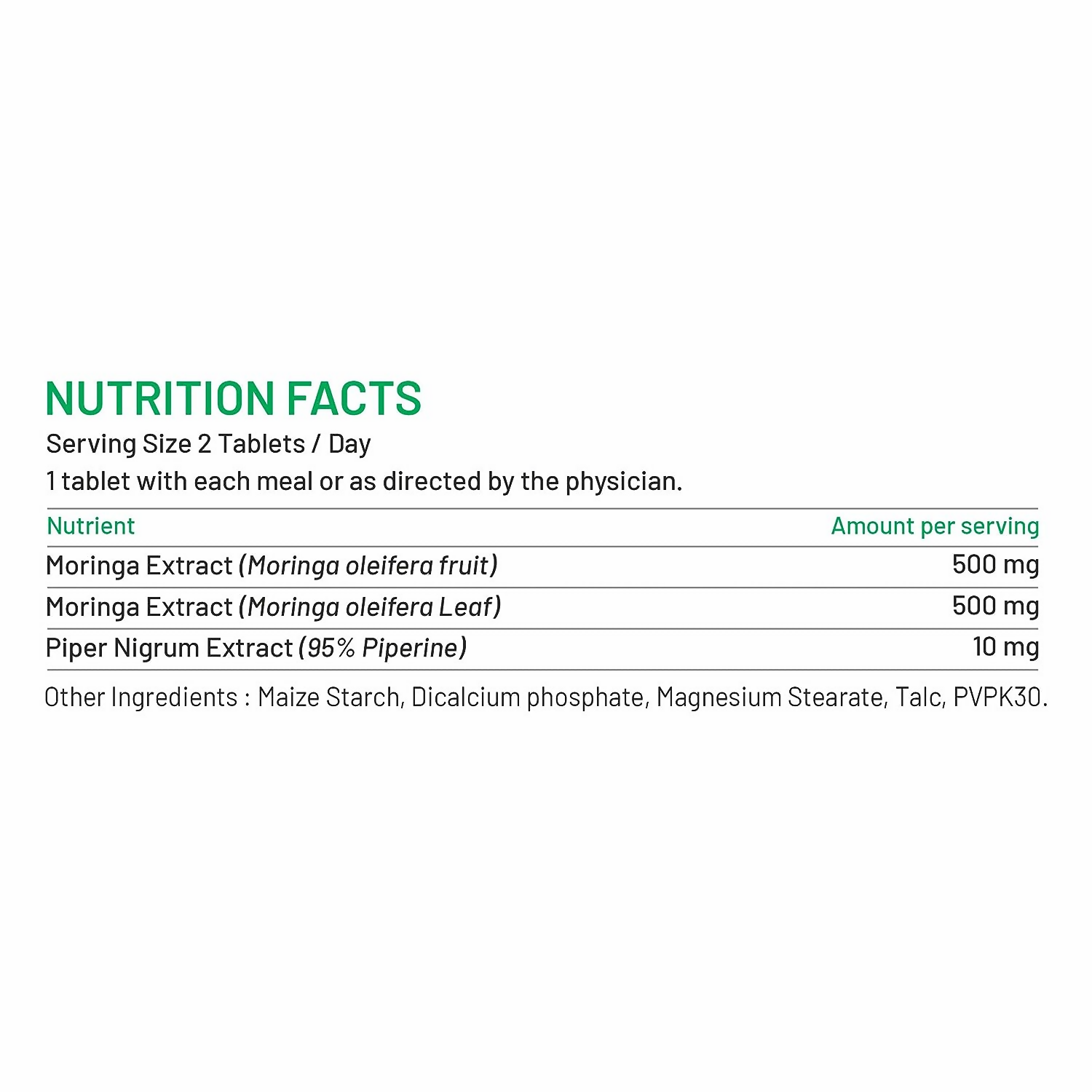 Bliss Welness Moringa Biopiperine Tablets 