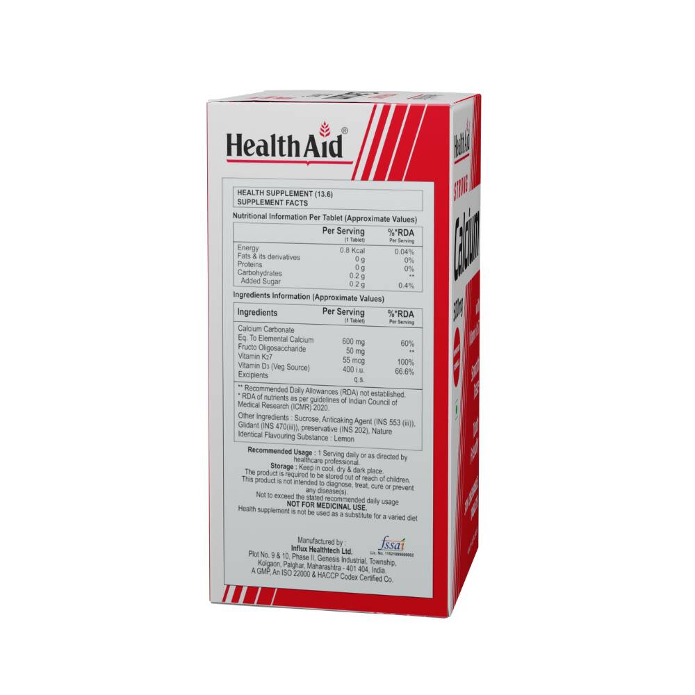 HealthAid Strong Calcium 500 mg Chewable Tablets 