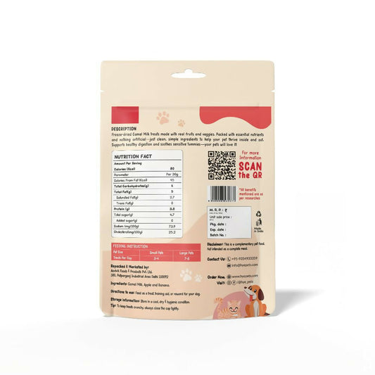 Hye Pets Super Treats For Super Pets – Freeze Dried Treats Made With Camel Milk, Apple & Banana 