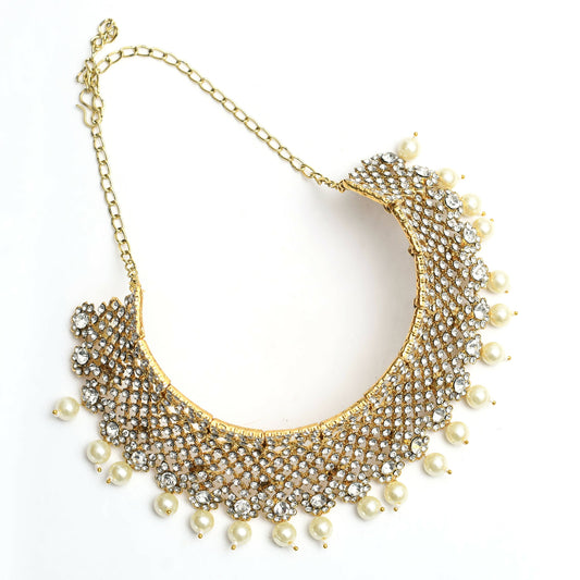 Mominos Fashion Johar Kamal Traditional Rajwadi Design Heavy Golden Necklace Set - Grab2buy