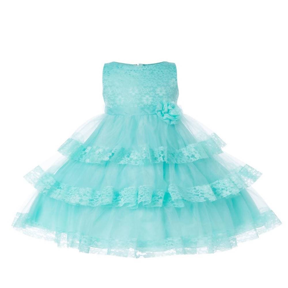 Asmaani Baby Girl's Blue Colour Satin A-Line Maxi Full Length Dress (AS-DRESS_22114) - Grab2buy