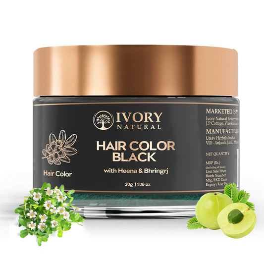 Ivory Natural Black Hair Color - Plant-Based Natural Hair Color - Both For Men Women | Swadesiicart