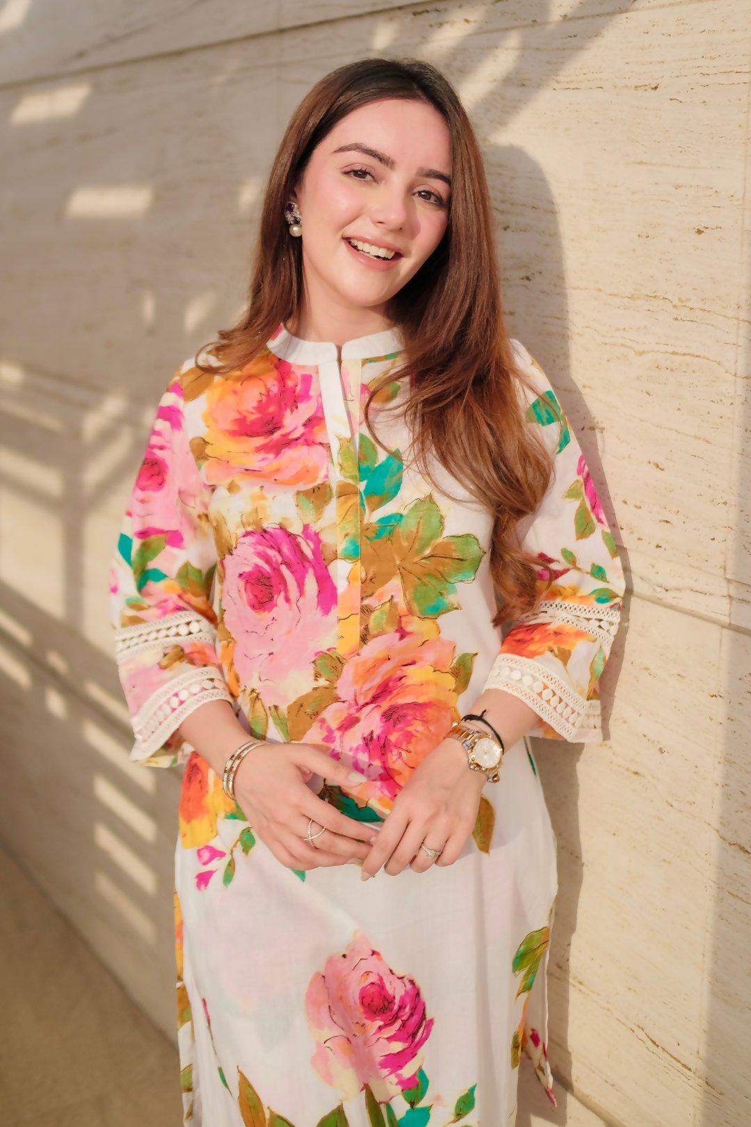 Joban Fashion White Cotton Digital Print Readymade Kurta Set