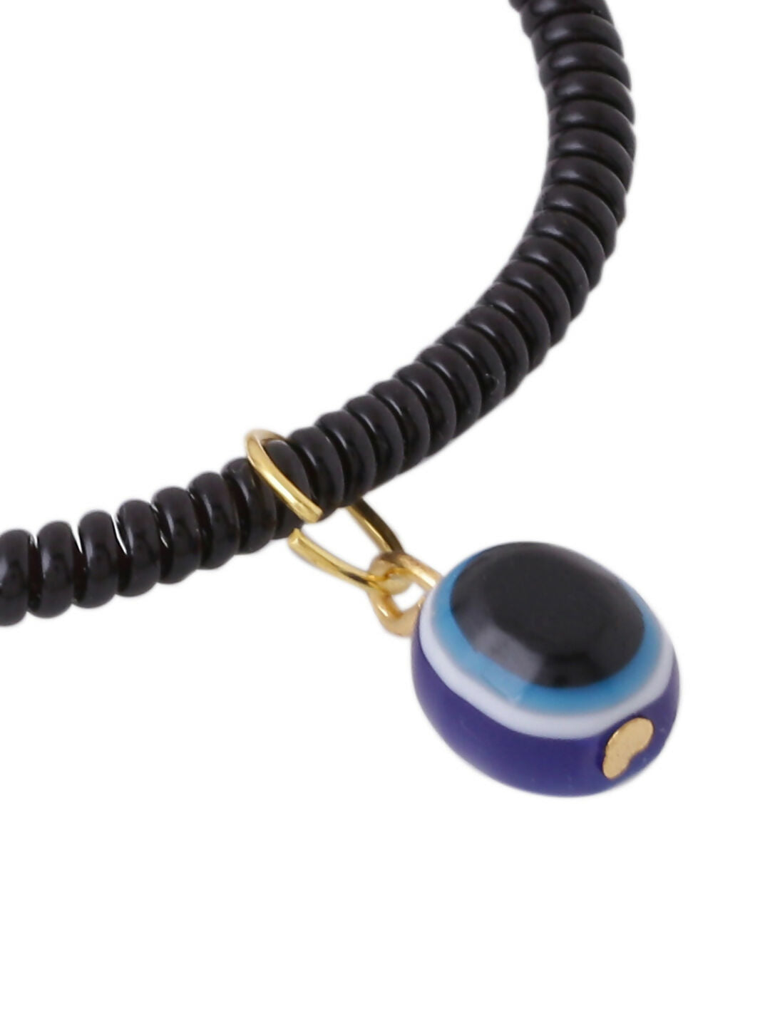 NVR Women & Men Set of 2 Black Evil Eye Rakhi With Roli Chawal