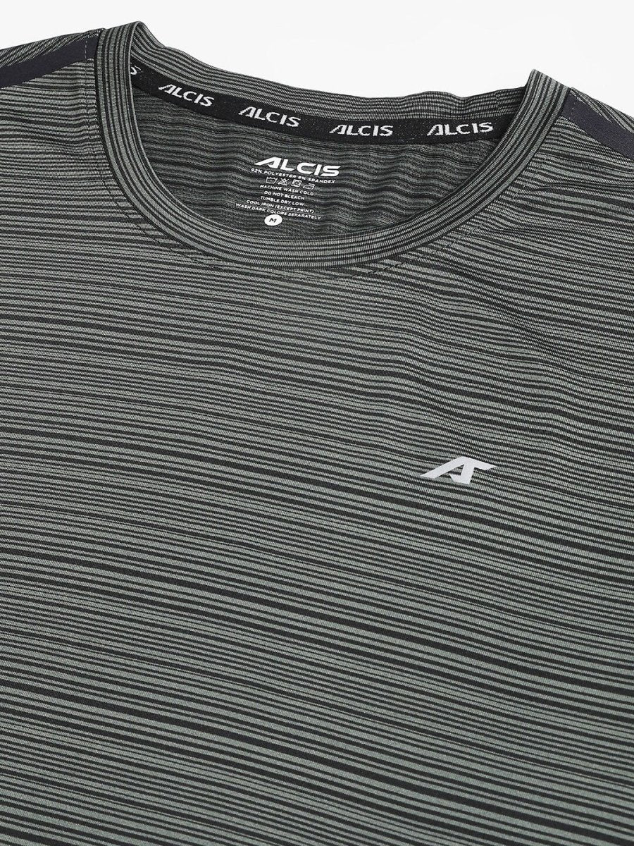 Alcis Men Stretch-X Anti-Static Slim-Fit Round Neck Running T-Shirt 
