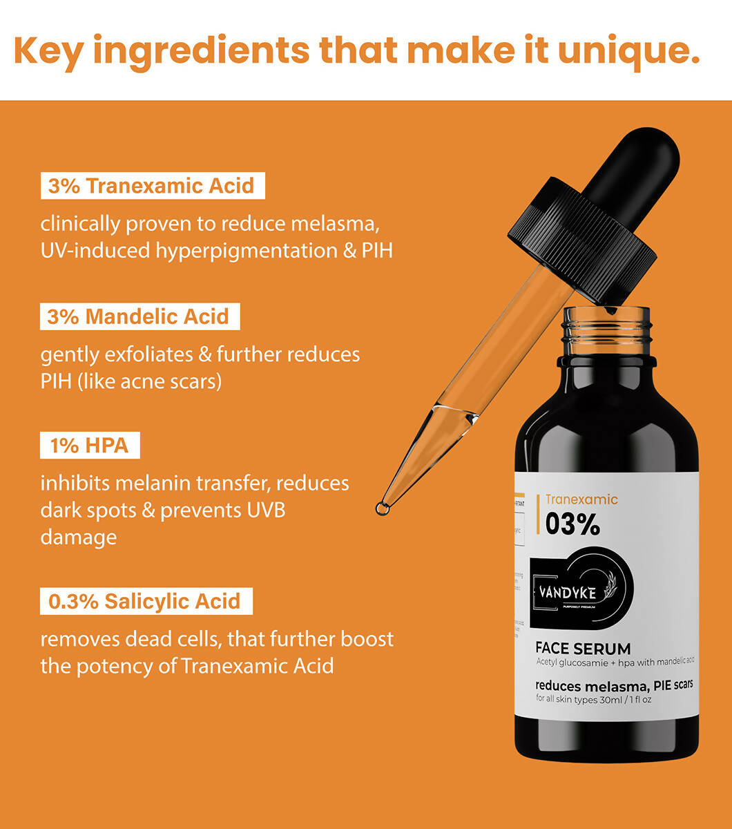 Vandyke Tranexamic 03% Face Serum  Grab2Buy Vandyke Grab2Buy