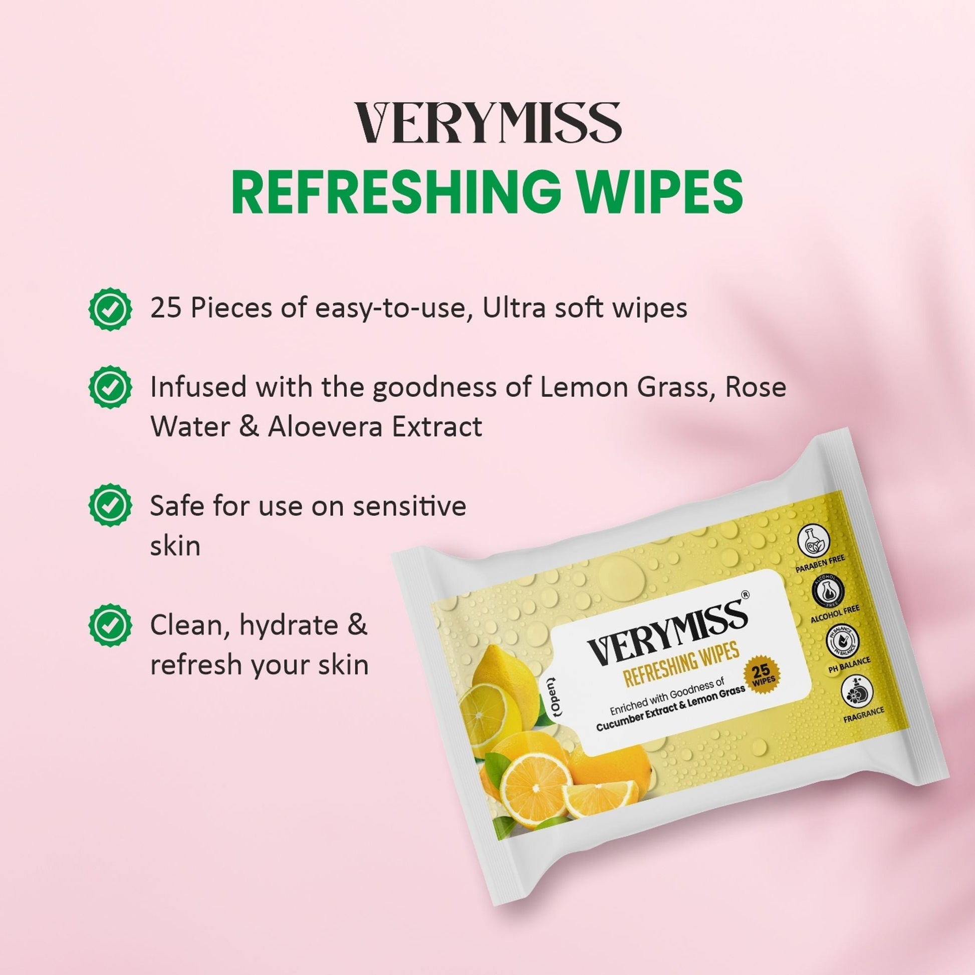 VERYMISS Rose Refreshing Face Wipes  Grab2Buy VERYMISS Grab2Buy