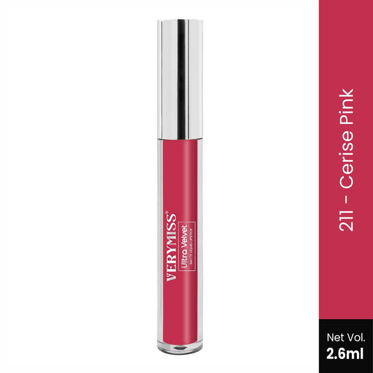 VERYMISS Ultra Velvet Matte Liquid Lipstick - 211 Cerise Pink  Grab2Buy VERYMISS Grab2Buy