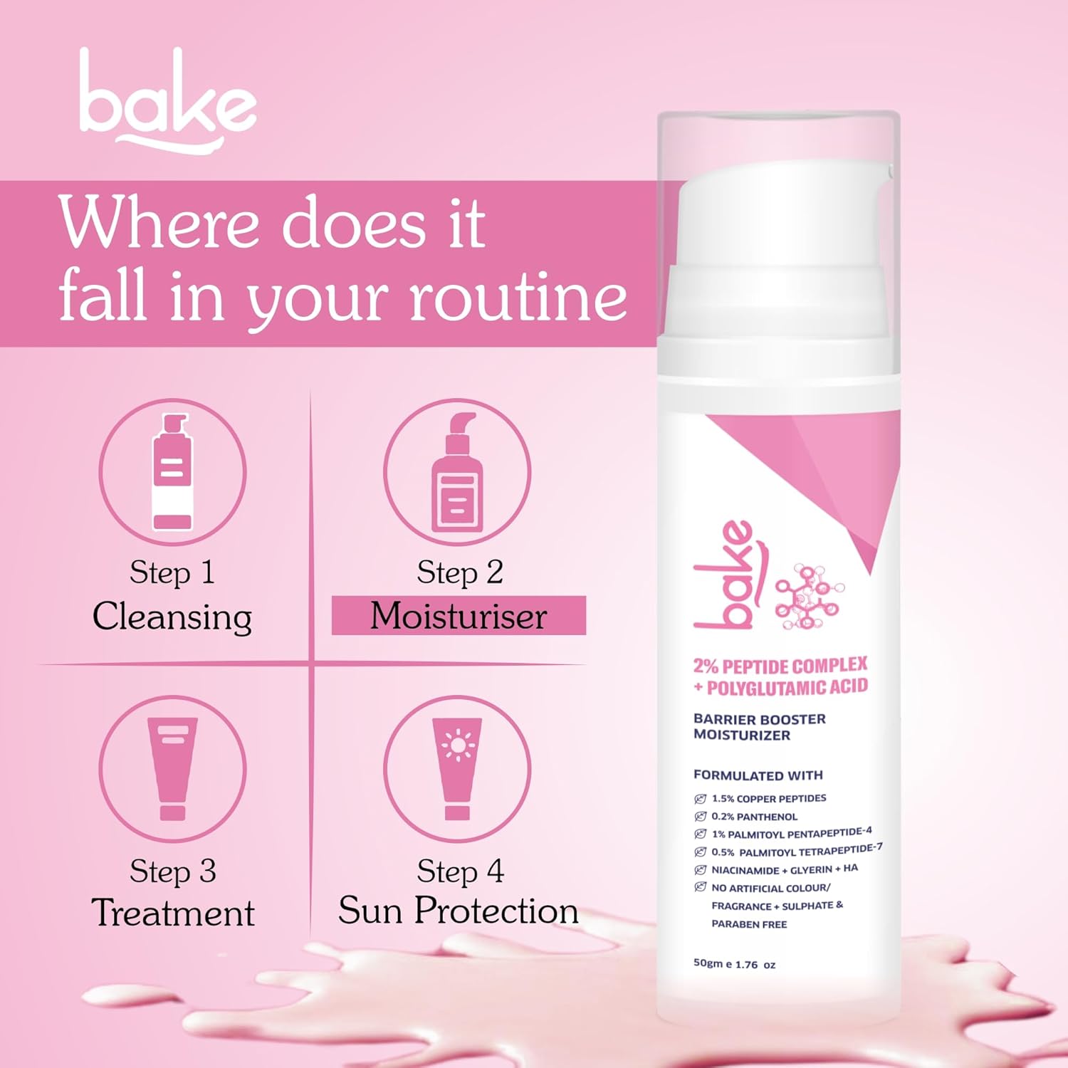 Bake Super Glow+ Glazed Peptide Barrier Repair Moisturizer  Grab2Buy Bake Grab2Buy
