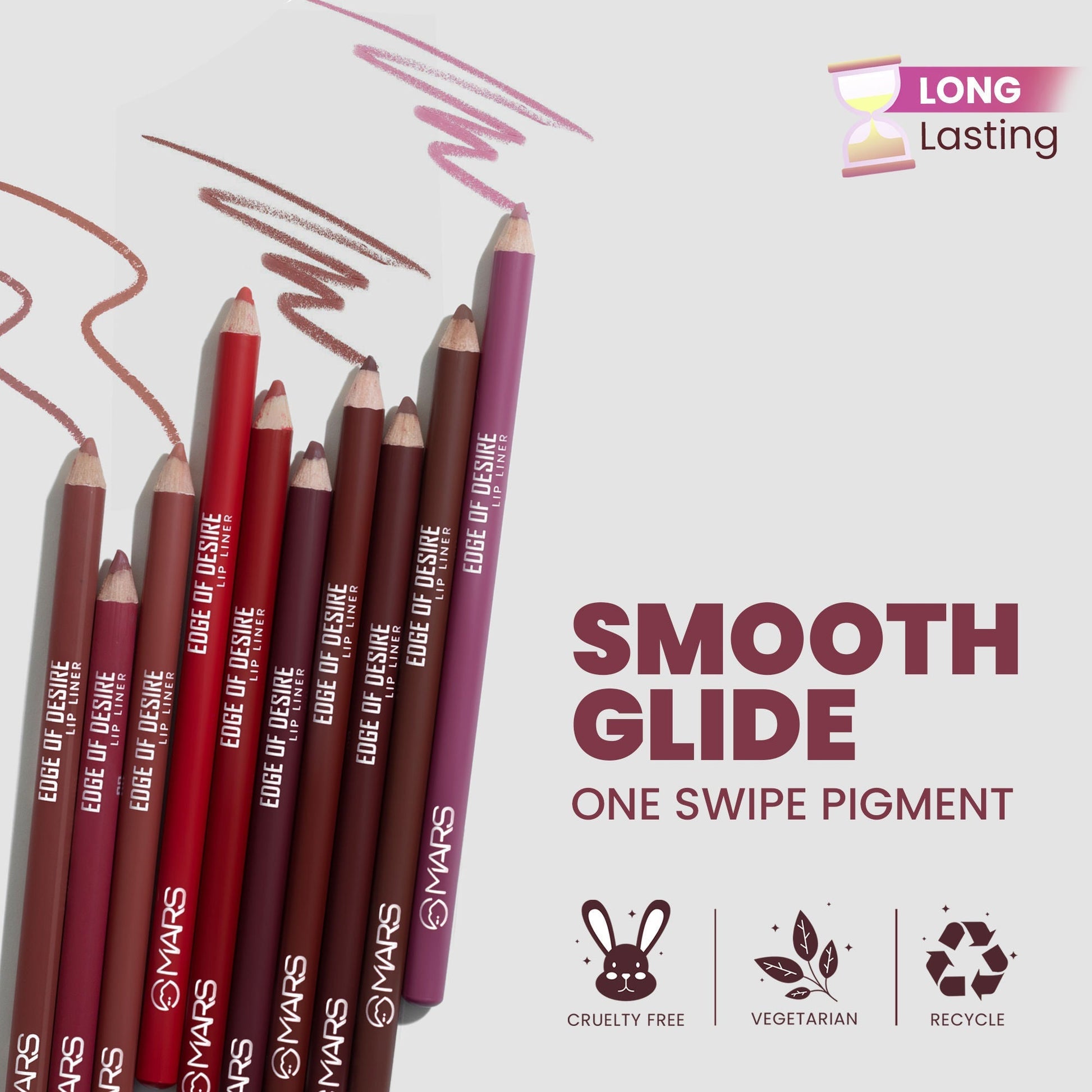 MARS Cosmetics Matte Lip Liner Pack of 10 - Set A 