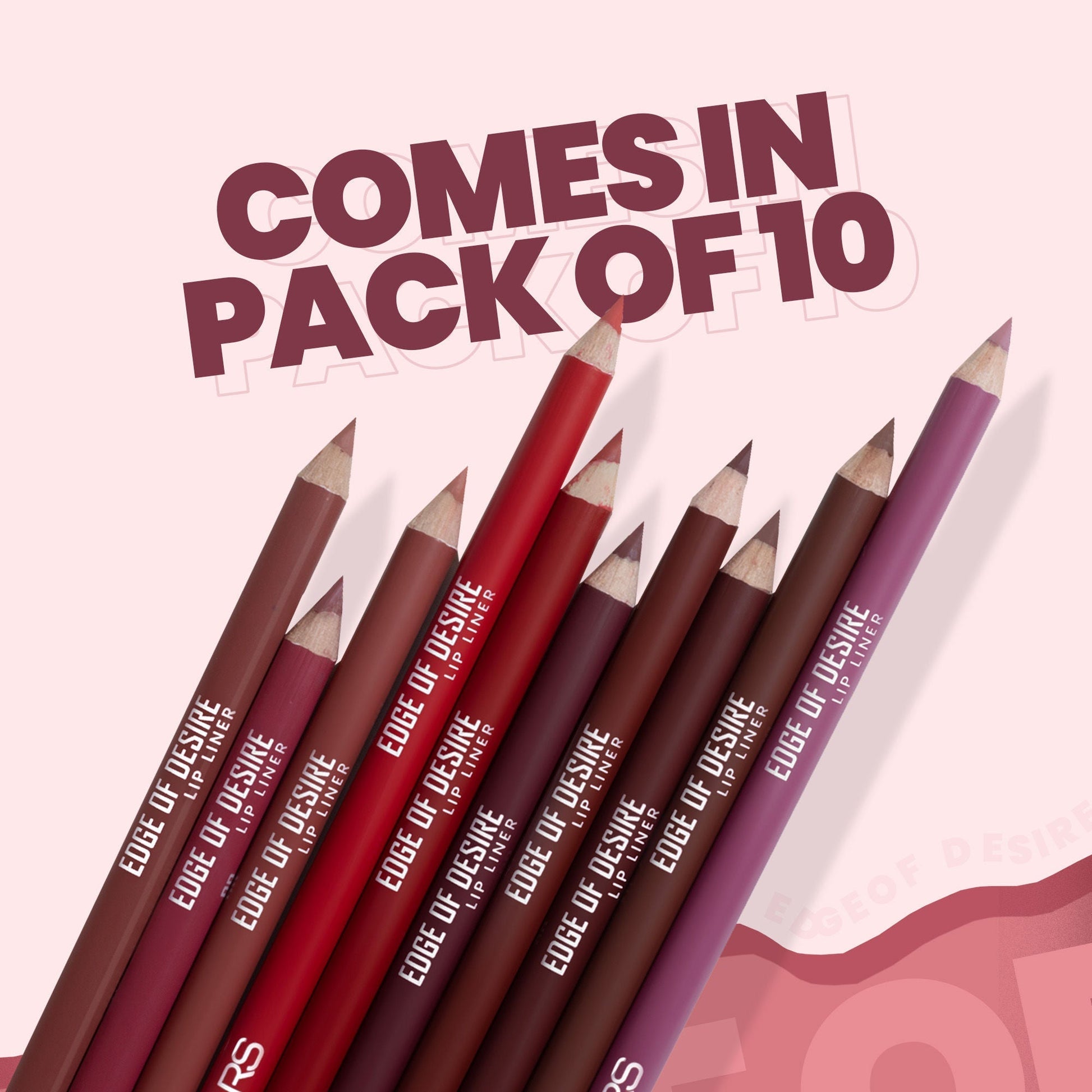 MARS Cosmetics Matte Lip Liner Pack of 10 - Set A 