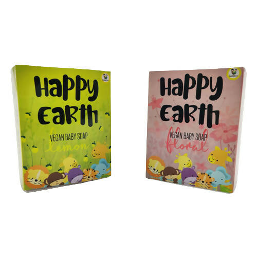 Cuddle Care Happy Earth Vegan Baby Soap for Infants- Pink & Yellow 