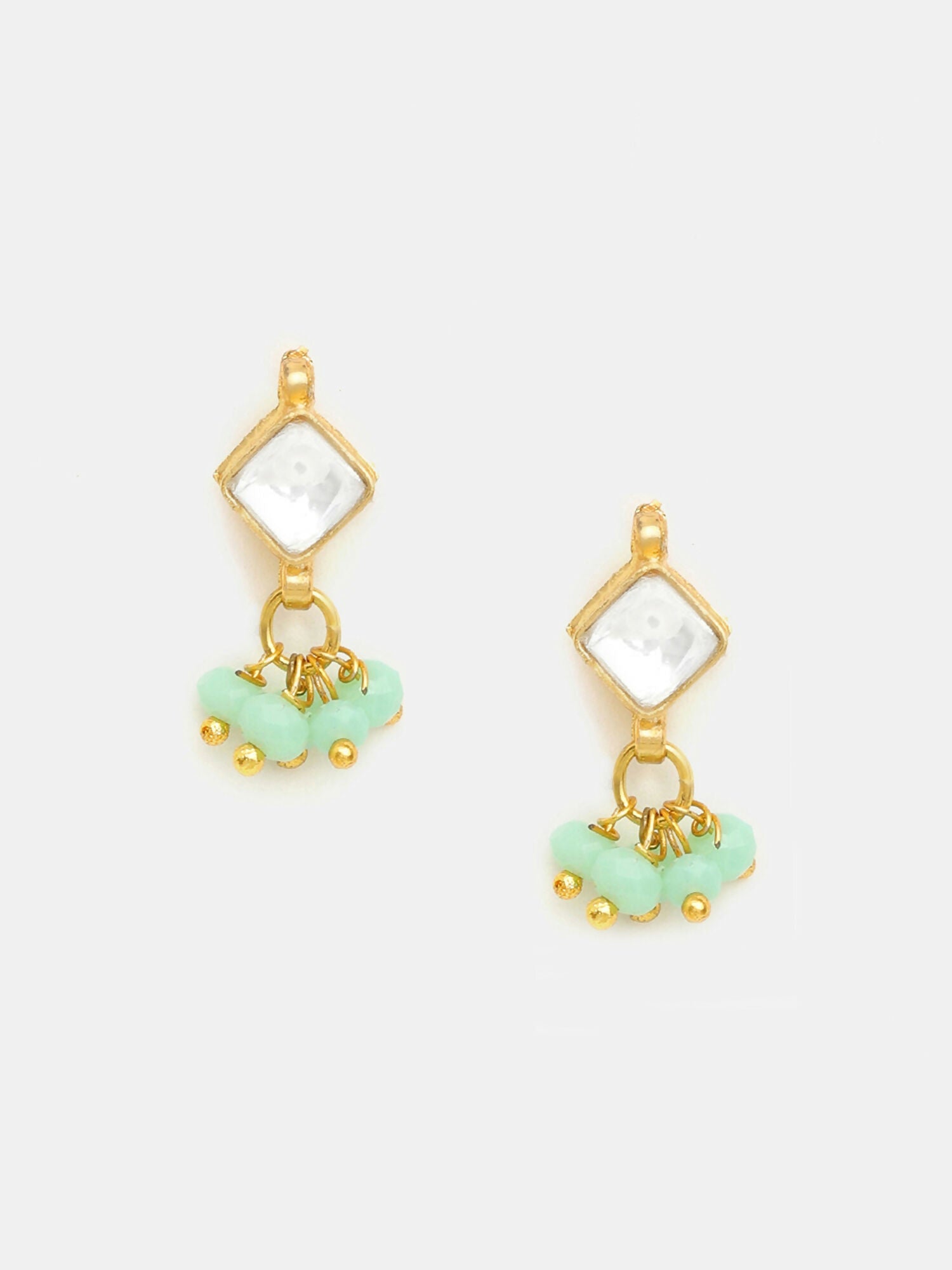 Ruby Raang Diamond Pearl Dangling Earrings