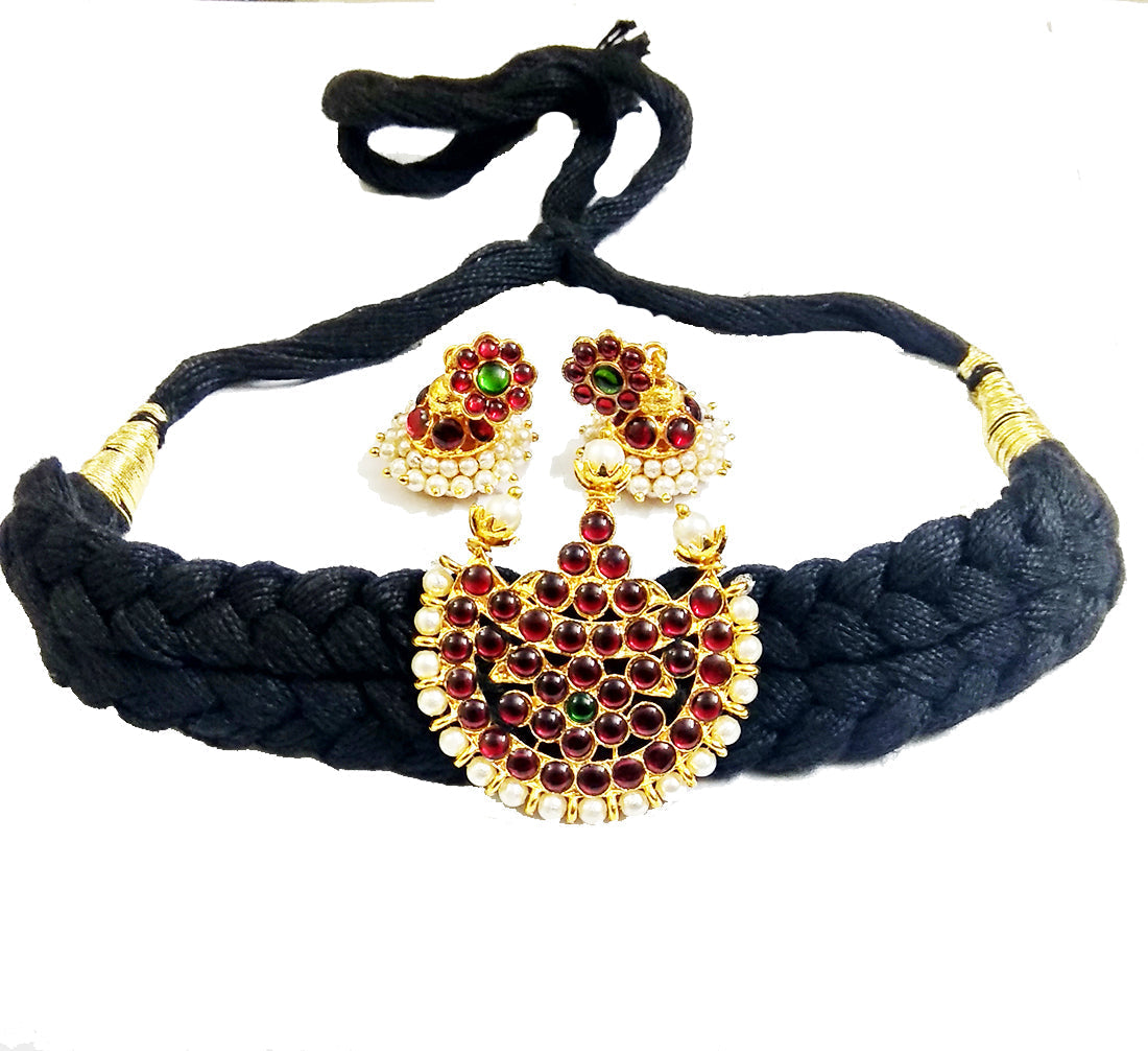Elite Trading Black Choker With Jhumka Set - Swadesiicart