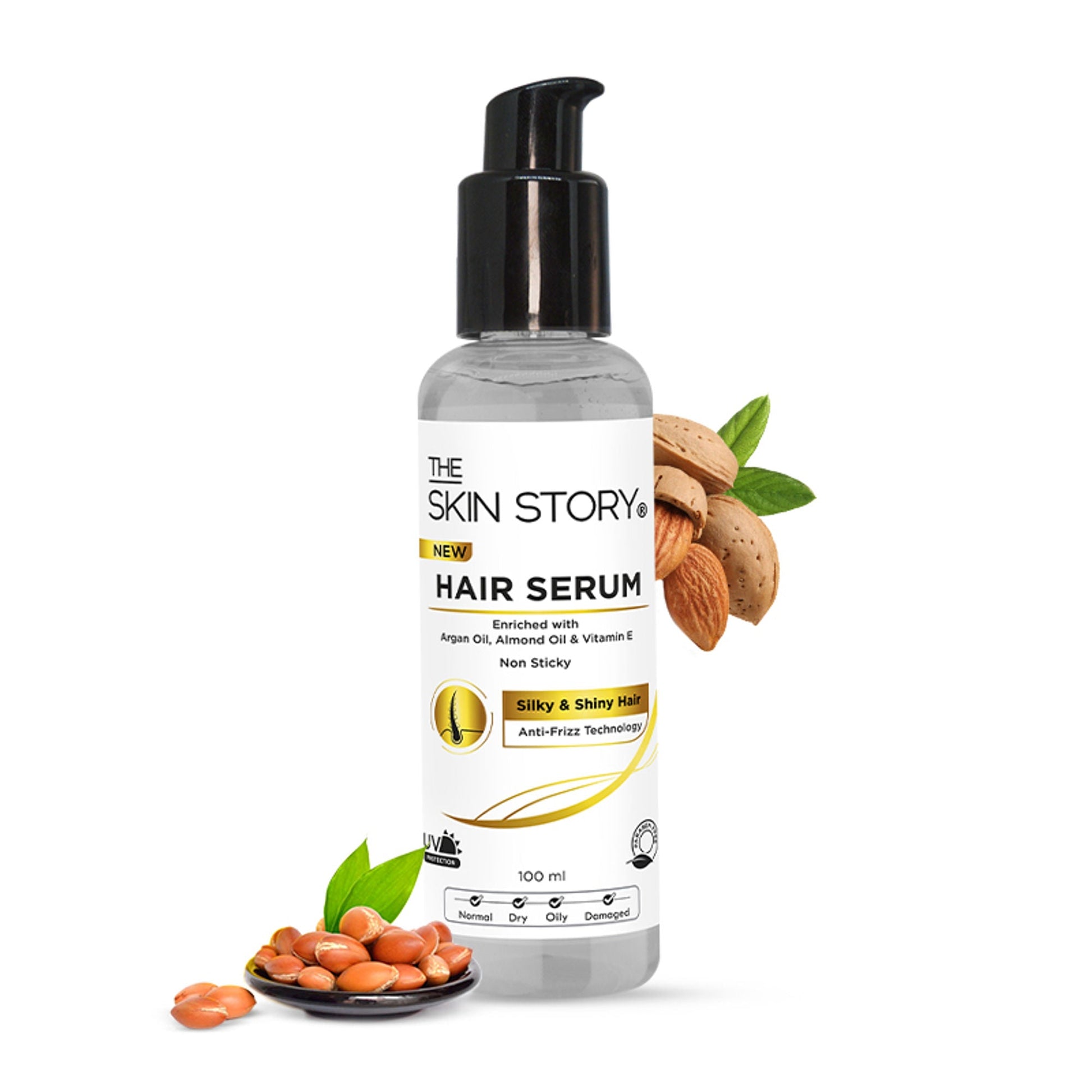 The Skin Story Anti Frizz Hair Serum For Smooth Shiny Silky Hair with Vit E Argan Oil  Grab2Buy The Skin Story Grab2Buy