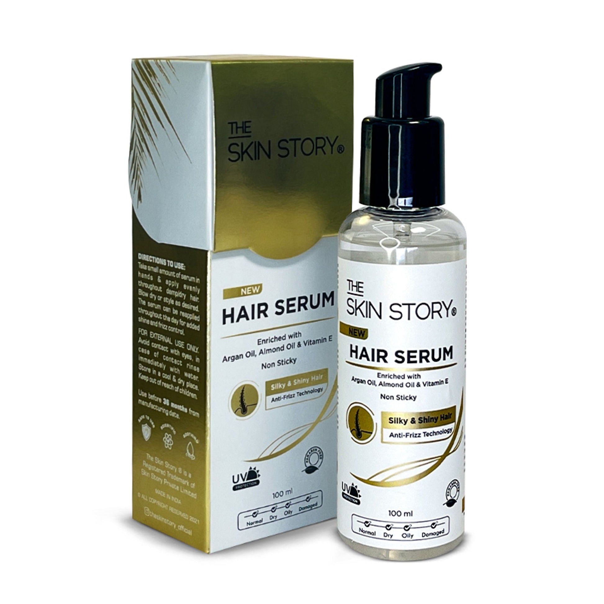 The Skin Story Anti Frizz Hair Serum For Smooth Shiny Silky Hair with Vit E Argan Oil  Grab2Buy The Skin Story Grab2Buy