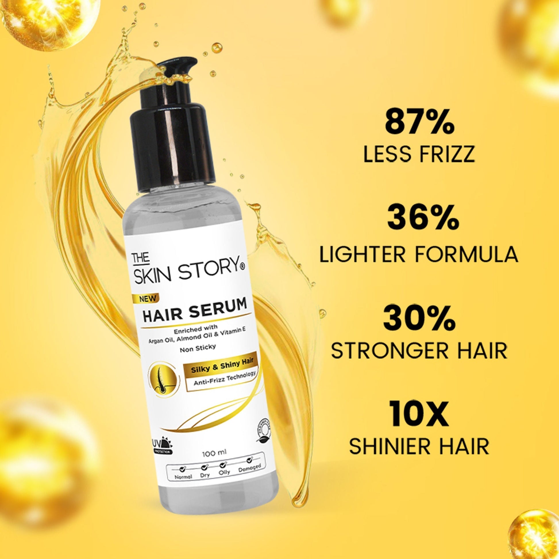 The Skin Story Anti Frizz Hair Serum For Smooth Shiny Silky Hair with Vit E Argan Oil  Grab2Buy The Skin Story Grab2Buy
