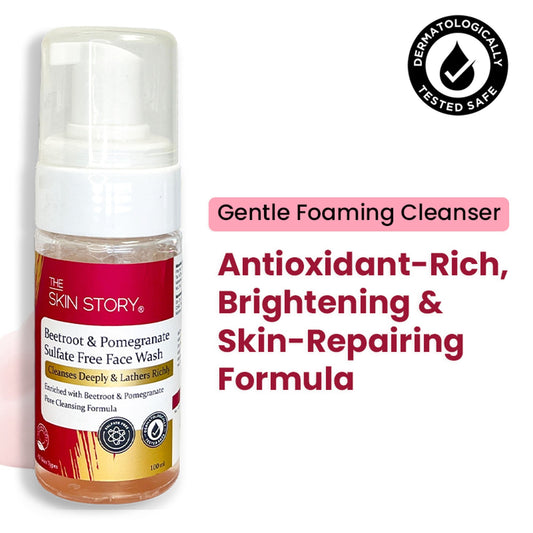The Skin Story Beetroot Glow Foaming Face Wash For Dark Spots Anti-Aging Cleanses  Grab2Buy The Skin Story Grab2Buy