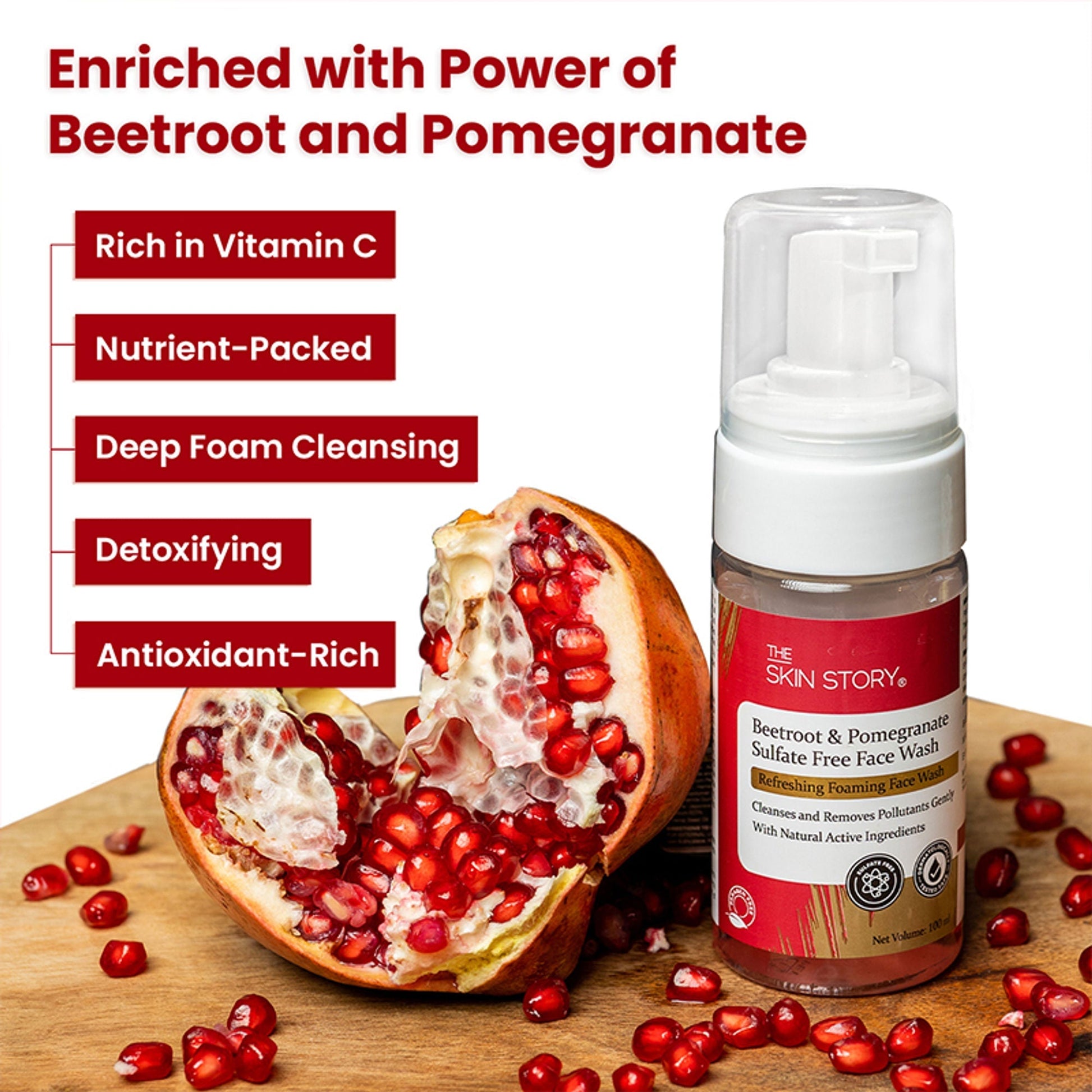 The Skin Story Beetroot Glow Foaming Face Wash For Dark Spots Anti-Aging Cleanses  Grab2Buy The Skin Story Grab2Buy
