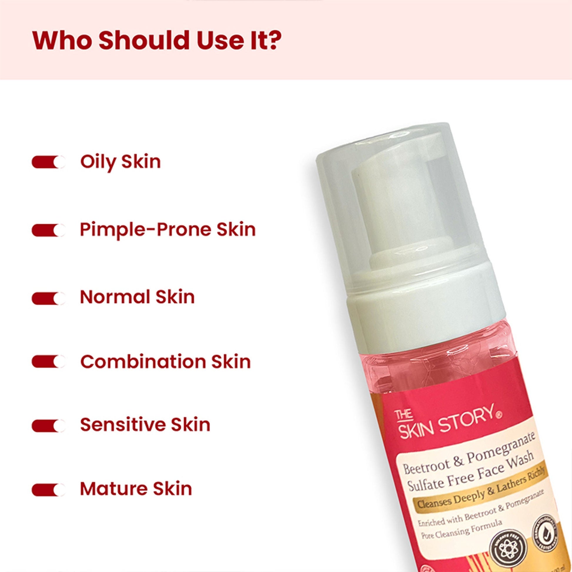 The Skin Story Beetroot Glow Foaming Face Wash For Dark Spots Anti-Aging Cleanses  Grab2Buy The Skin Story Grab2Buy