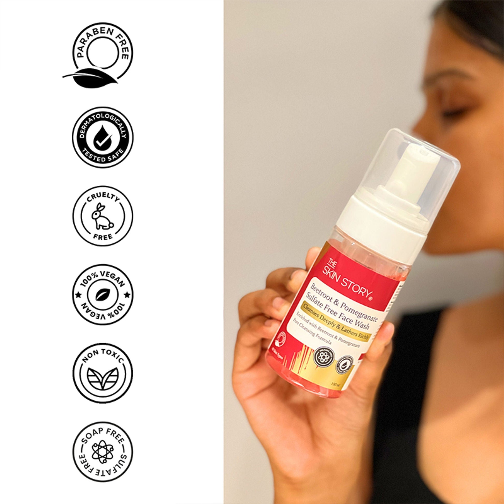 The Skin Story Beetroot Glow Foaming Face Wash For Dark Spots Anti-Aging Cleanses  Grab2Buy The Skin Story Grab2Buy