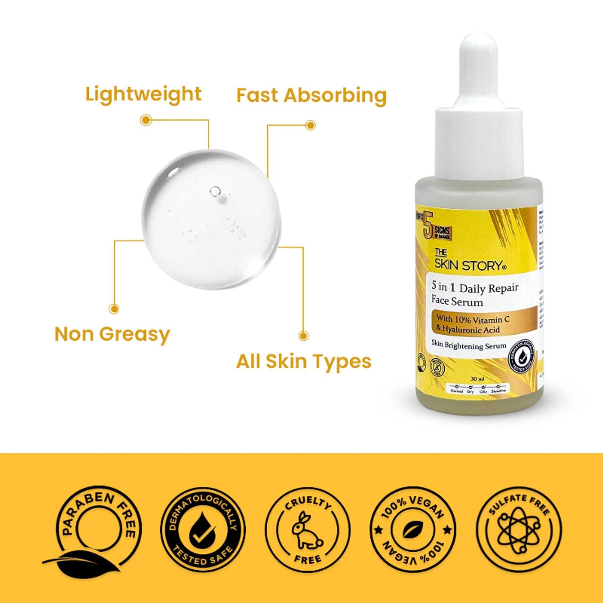 The Skin Story 10% Vitamin C Skin Brightening Face Serum With Hyaluronic Acid  Grab2Buy The Skin Story Grab2Buy