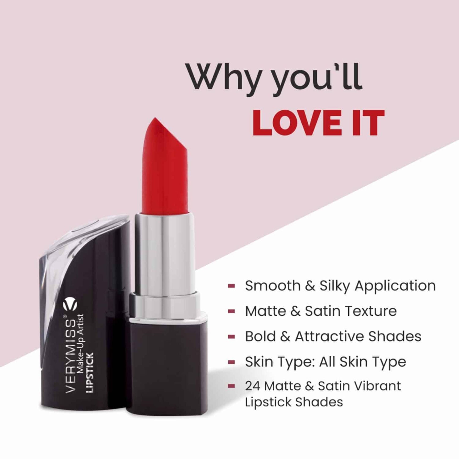 VERYMISS Matte & Satin Lipstick - M10 Peach Affair  Grab2Buy VERYMISS Grab2Buy